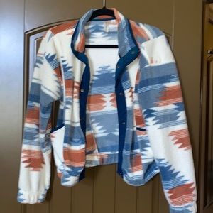 Western aztec fleece jacket